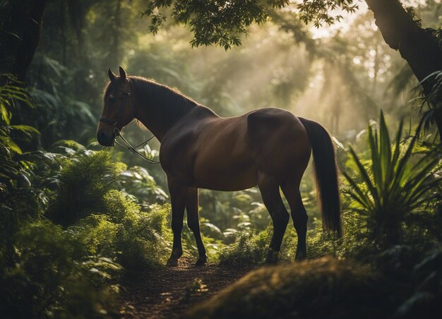 A horse in jungle