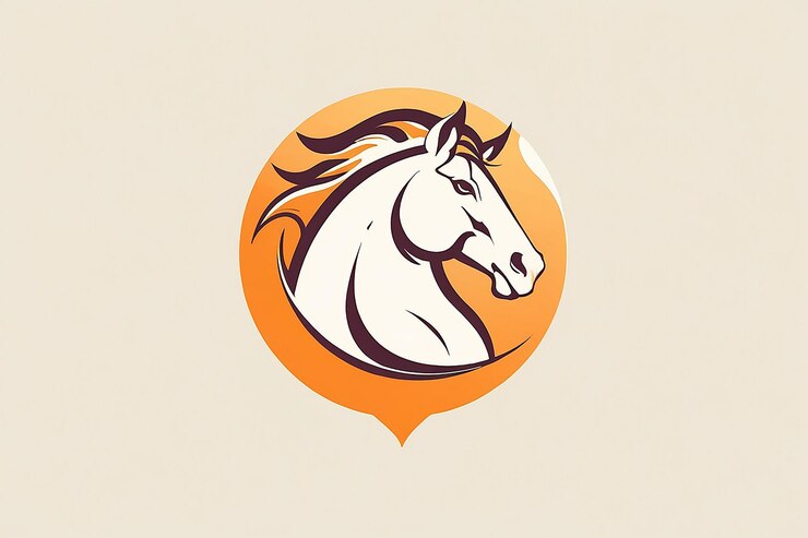 Photo horse logo design vector illustration
