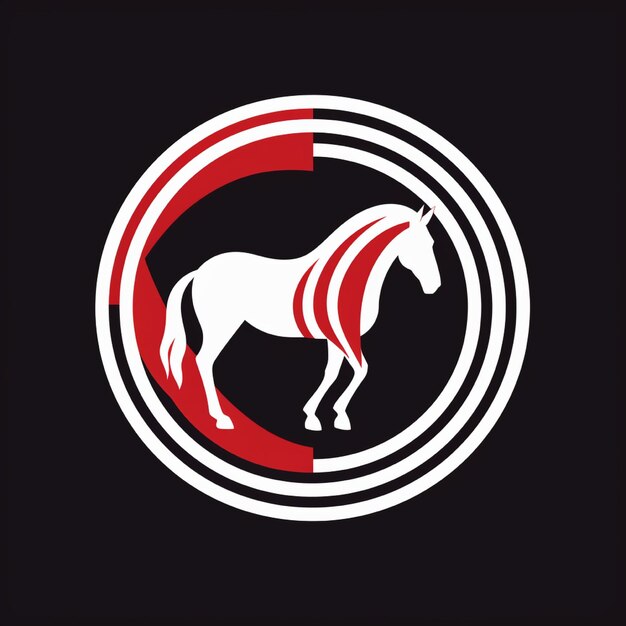 Photo the horse logo is circled by lines