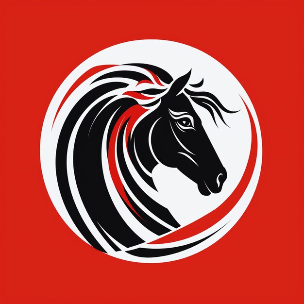 Foto il logo del cavallo è circondato da linee