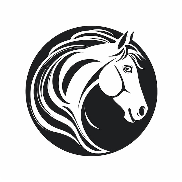 Photo the horse logo is circled by lines