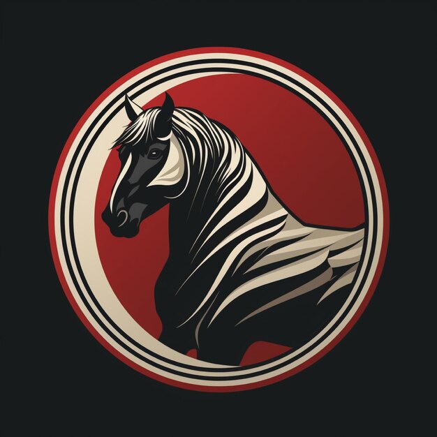 Photo the horse logo is circled by lines