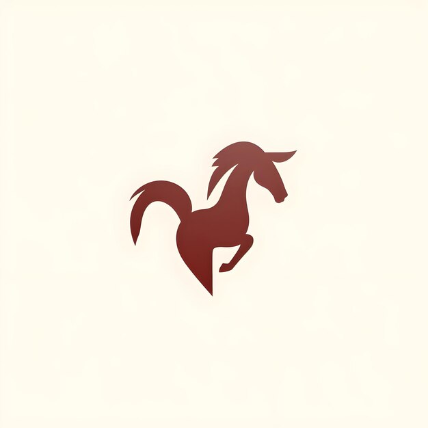 Photo horse logo vector illustration in brown on white background