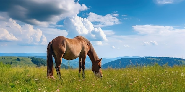 Horse in a Meadow Generative AI