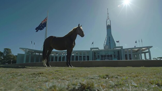 Horse near the Federal Parliament