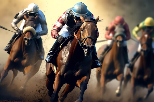 horse race concept AI generated image