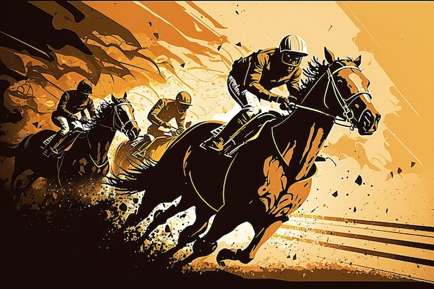 Horse race vector Generative AI