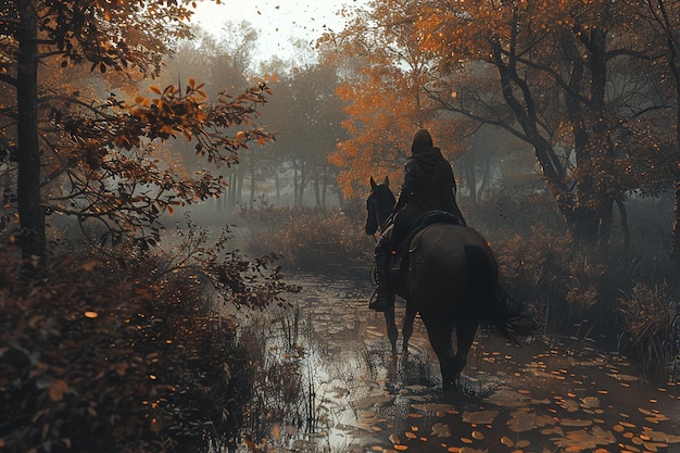 Horse and rider bonding during a peaceful trail ri