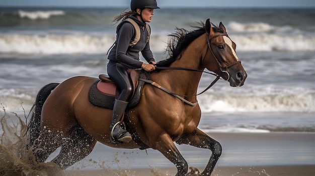 Horse riding on the beach