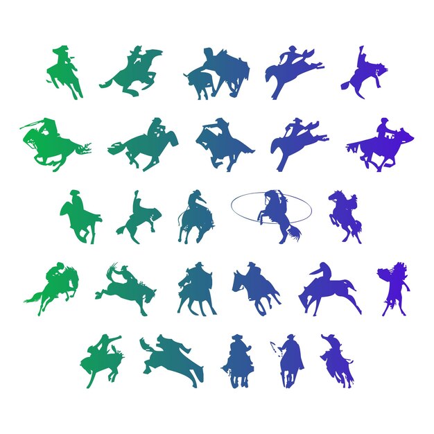 Photo horse riding items gradient effect photo jpg vector set