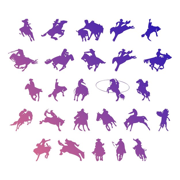 Photo horse riding items gradient effect photo jpg vector set