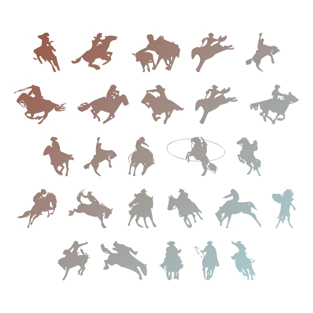 Photo horse riding items gradient effect photo jpg vector set