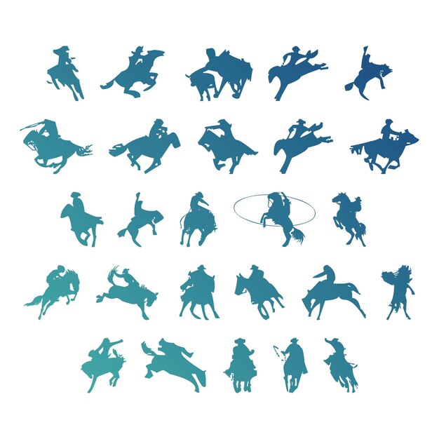 Photo horse riding items gradient effect photo jpg vector set