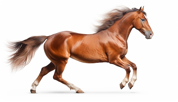 Horse run isolated on white background with clipping path