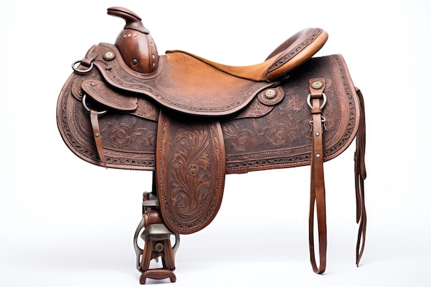 Horse Saddle On White Background