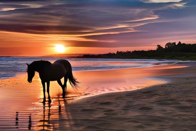 Лошадь и закат
