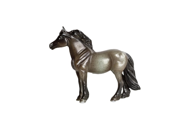 Horse toy figurine isolated on white background High quality photo