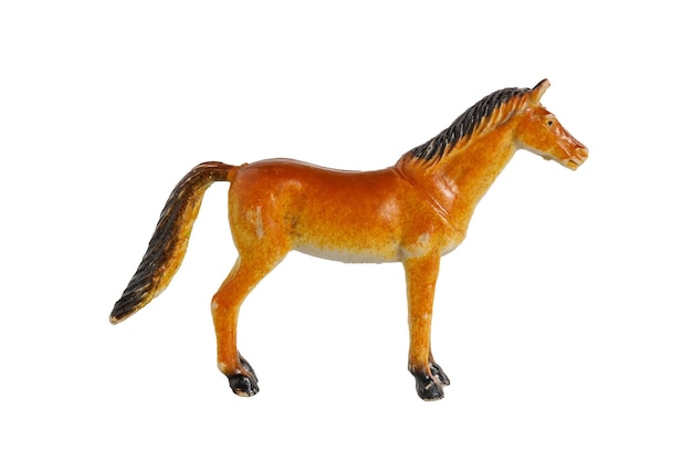 Figurina giocattolo cavallo isolata su sfondo bianco foto di alta qualità