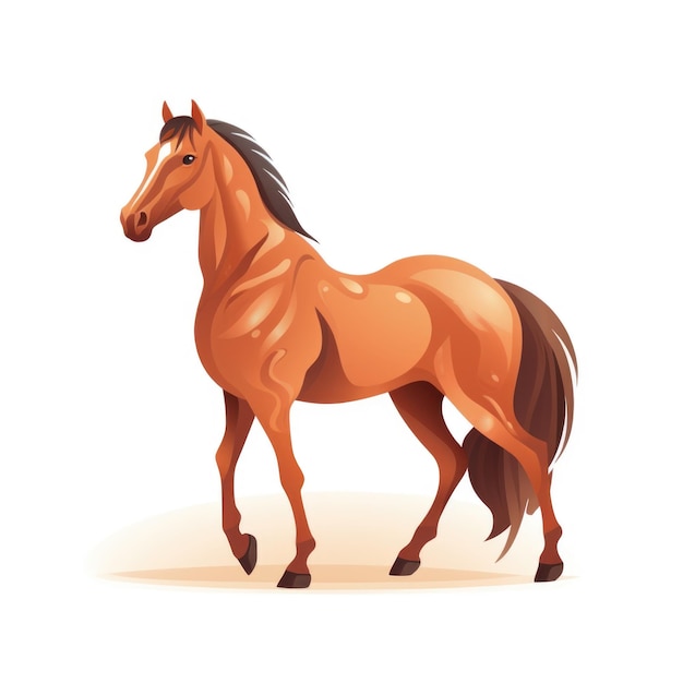 Horse on a white background Clipart Generative AI