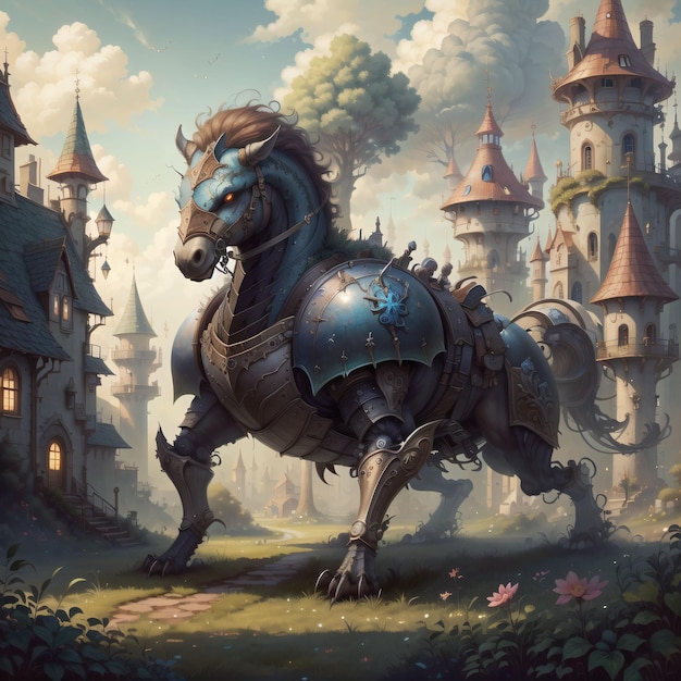 a horse with armor