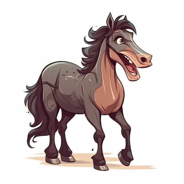 A horse with a black mane and tail that says'horse'on it