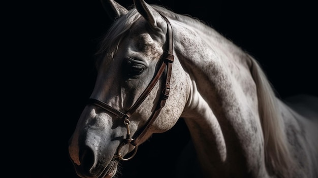 Un cavallo con una briglia sopra