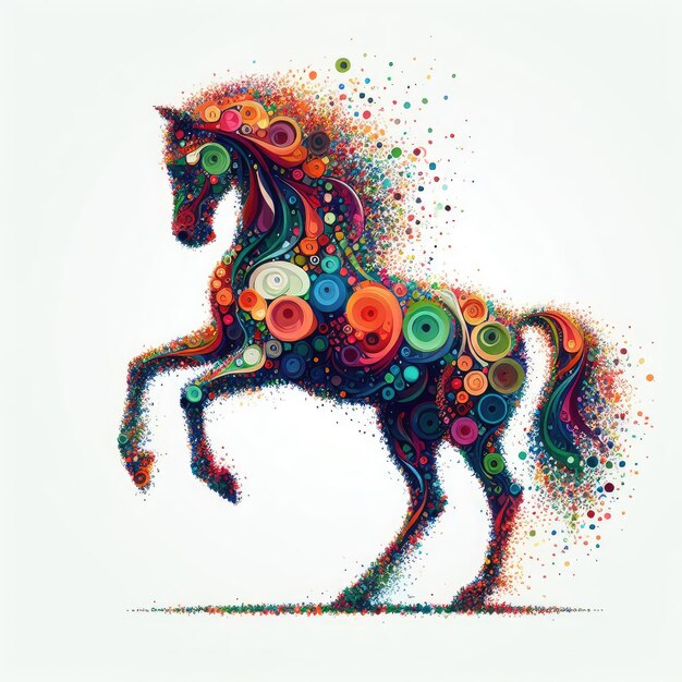 Photo a horse with a colorful pattern on its back