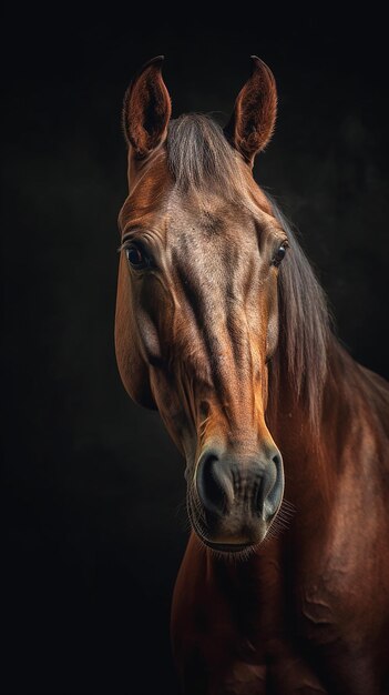 a horse with a dark background