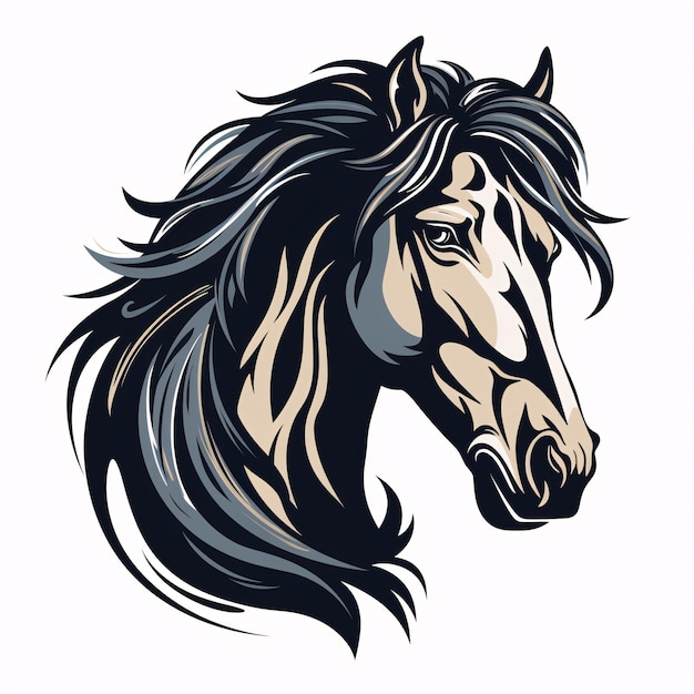 a horse with long mane