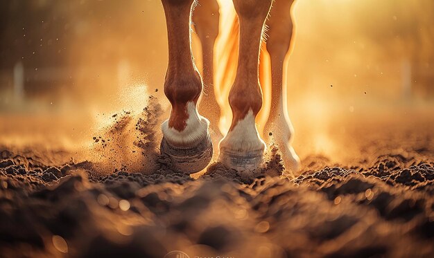 Photo a horse with a sunset background