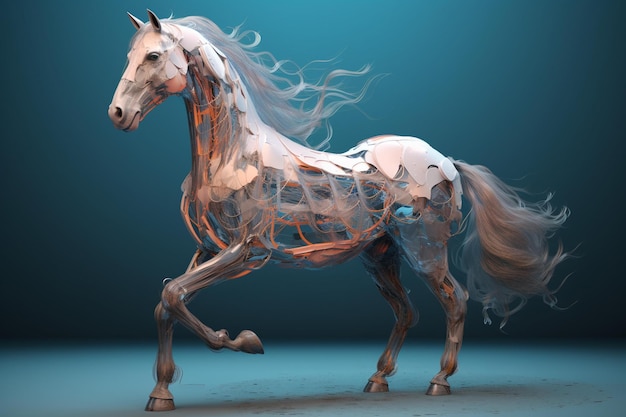 Premium AI Image | A horse with a white mane and tail