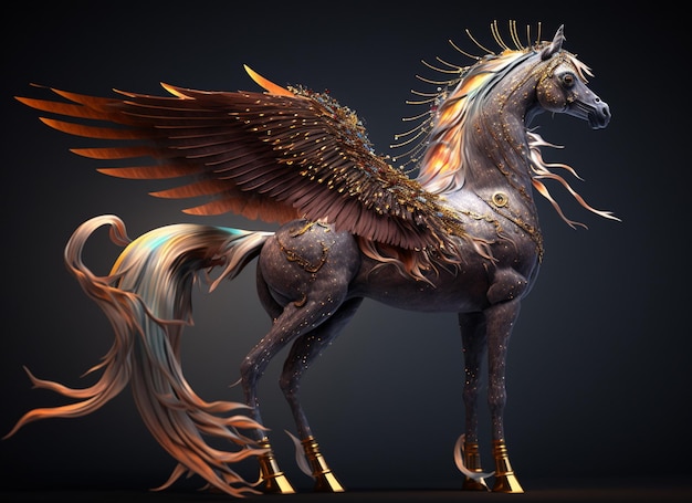 Лошадь с крыльями и крыльями с надписью «крылья»
