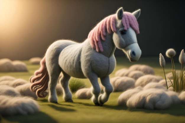 Horse wol design 3D generated AI