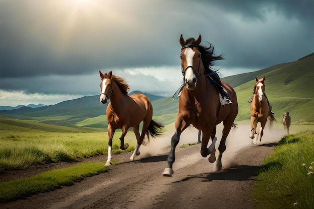 horses on the beach