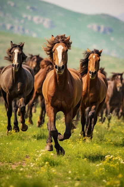 ステープを駆け抜ける馬 ゲネレーティブ・AI