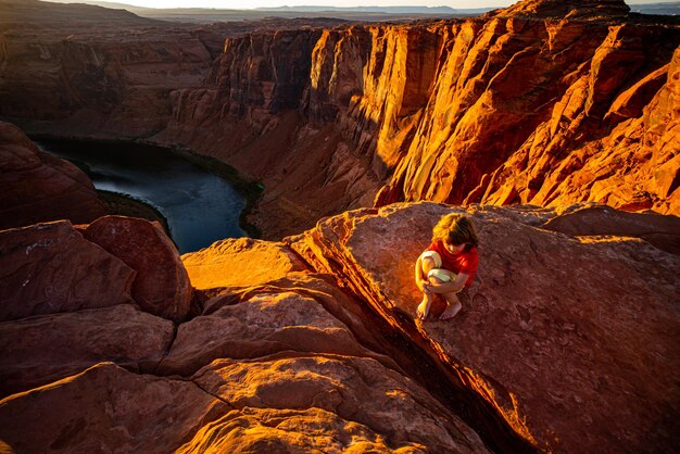 Horseshoe Band op de schilderachtige Horseshoe Bend-canyon van de Grand Canyon op de Colorado-rivier in Arizona, VS