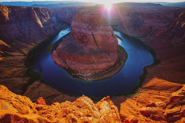 Foto curva a ferro di cavallo dal grand canyon arizona curva a ferro di cavallo nel grand canyon