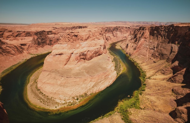 Horseshoe bend and colorado river panoramic view glen canyon adventure place