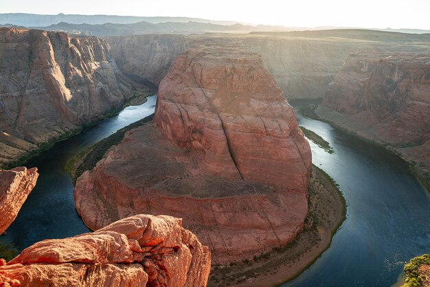 Horseshoe bend in page landscape view point travel and adventure concept