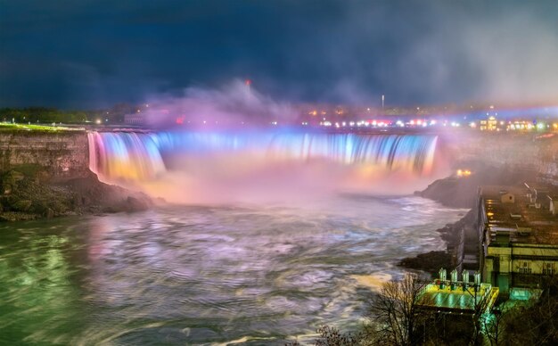 Photo horseshoe falls also known as canadian falls at niagara falls view from canada