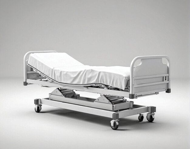 Photo a hospital bed with a white sheet on top