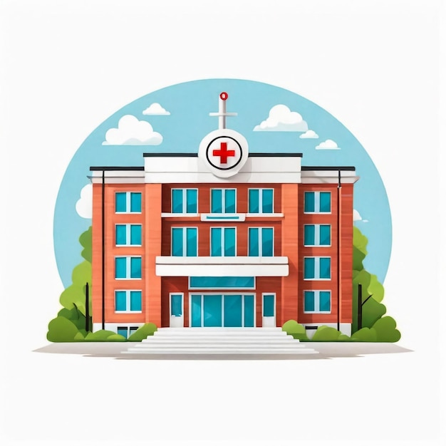 Photo hospital building icon vector flat