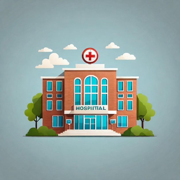 Hospital building Infographic flat design