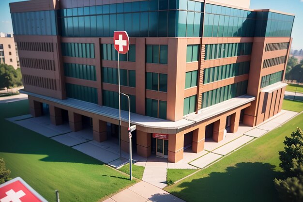 Hospital Building Red Cross Medical Institution Health Treatment Disease Wallpaper Background