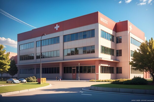 Foto edificio dell'ospedale croce rossa istituto medico di salute trattamento delle malattie carta da parati sfondio