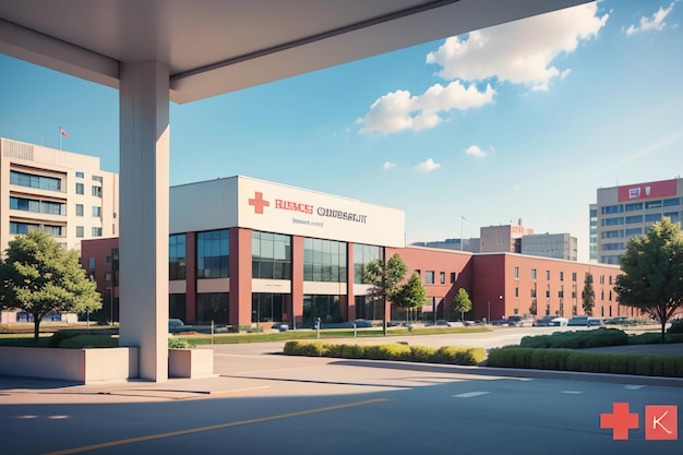 Hospital Building Red Cross Medical Institution Health Treatment Disease Wallpaper Background