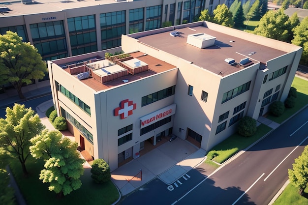 Hospital Building Red Cross Medical Institution Health Treatment Disease Wallpaper Background