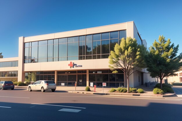 Фото Здание больницы красного креста медицинское учреждение здравоохранение лечение болезни обои фон