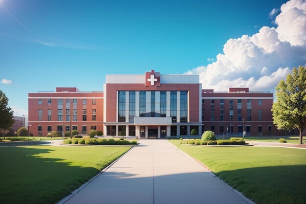 Hospital building red cross medical institution health treatment disease wallpaper background