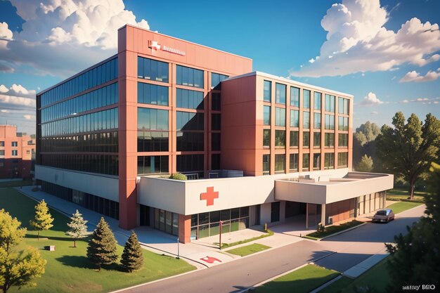 Фото Здание больницы красного креста медицинское учреждение здравоохранение лечение болезни обои фон